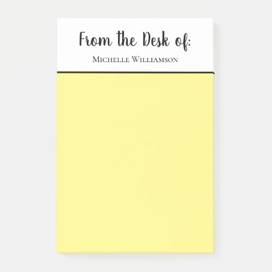 Elegant Script Typography Stylish Yellow Post-it® Notes (Voorkant)