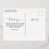 Elegant Script Typography Weddenschap Bedankt Folie Uitnodiging Briefkaart (Achterkant)