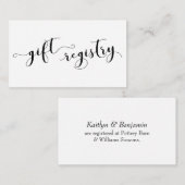 Elegant Script Typography, Wedding Gift Registry Informatiekaartje (Voorkant / Achterkant)