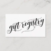 Elegant Script Typography, Wedding Gift Registry Informatiekaartje (Voorkant)