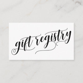 Elegant Script Typography, Wedding Gift Registry Informatiekaartje