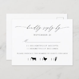 Elegant Script Typography Wedding RSVP Uitnodiging Briefkaart