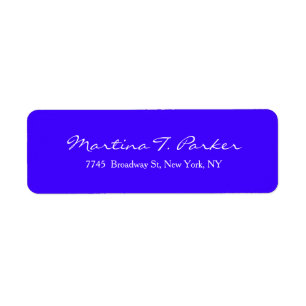 Elegant Script Ultramarine Blue Unieke eminine Etiket