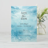 Elegant Script UnderSea Waterverf Save the Date (Staand voorkant)