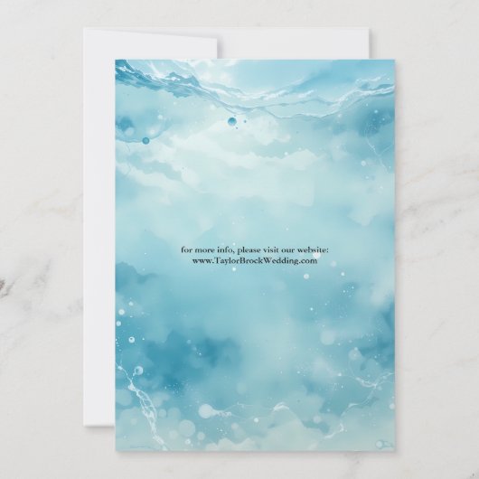 Elegant Script UnderSea Waterverf Save the Date (Achterkant)