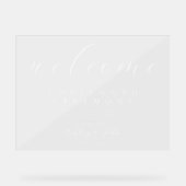 Elegant Script Unplugged Bruiloft Acryl Sign Acryl Bord (Voorkant)