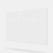 Elegant Script Unplugged Bruiloft Acryl Sign Bord (Hoek)