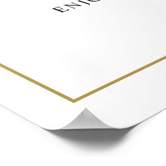 Elegant Script Unplugged Ceremony Sign Weddenschap Poster (Hoek)