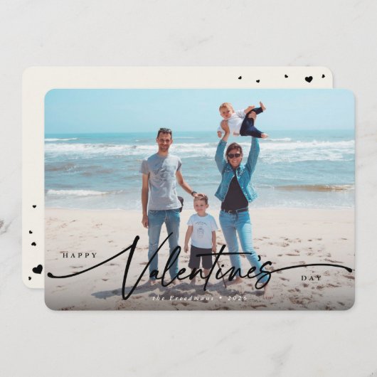 Elegant Script Valentijnsdag Flat Photo Card Feestdagenkaart (Voorkant / Achterkant)