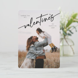 Elegant Script Valentijnsdag Flat Photo Card Feestdagenkaart