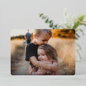 Elegant Script Valentijnsdag Folie Fotokaart Feestdagenkaart (Staand Voorkant)