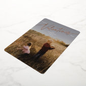 Elegant Script Valentijnsdag Folie Fotokaart Folie Feestdagenkaart (Gedraaid)