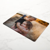 Elegant Script Valentijnsdag Folie Fotokaart Folie Feestdagenkaart (Gedraaid)