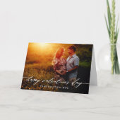 Elegant script Valentijnsdag foto overlay Kaart (Voorkant)