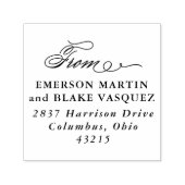 Elegant script van bruiloft retour adres  zelfinktende stempel (Design)