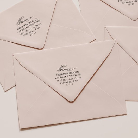 Elegant script van bruiloft retour adres  zelfinktende stempel