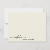 Elegant Script Vanilla With Love Bedankt Notitiekaartje (Voorkant)