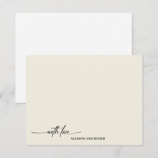 Elegant Script Vanilla With Love Bedankt Notitiekaartje (Voorkant / Achterkant)