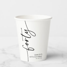 Elegant Script Veertig 40e Verjaardag Papieren Bekers