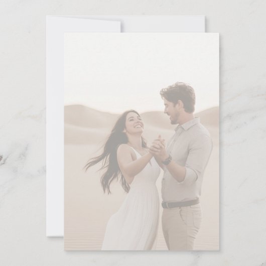 Elegant script Vellum Overlay Fotobruiloft Save The Date (Achterkant)