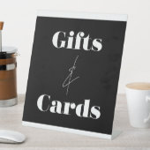 Elegant Script Verjaardagscadeaus en Kaarten Reclamebord Met Voetstuk (Insitu)