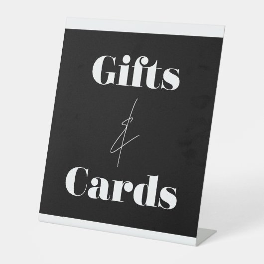 Elegant Script Verjaardagscadeaus en Kaarten Reclamebord Met Voetstuk (Voorkant)