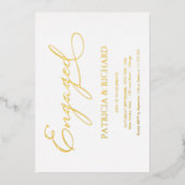 Elegant Script Verloving Feest Folie Uitnodiging (Voorkant)