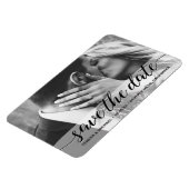 Elegant script verloving Foto Aangepast Magneet (Linkerzijde)