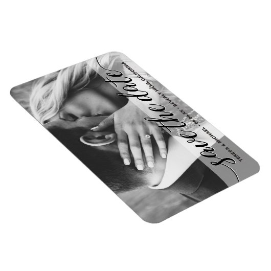 Elegant script verloving Foto Aangepast Magneet (Rechterzijde)