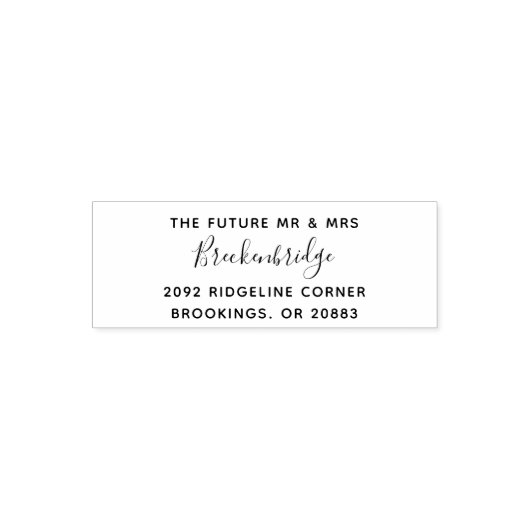 Elegant script Verloving retouradres Zelfinktende Stempel (Design)
