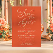 Elegant script Verona Sunset Sinaasappel Bewaar de Kaart