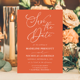 Elegant script Verona Sunset Sinaasappel Bewaar de Kaart