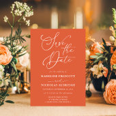 Elegant script Verona Sunset Sinaasappel Bewaar de Kaart