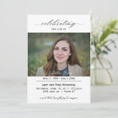 Elegant script viering van het leven uitnodiging (Staand voorkant)