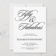 Elegant Script Vijftig en Fabulous 50ste Verjaarda