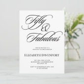 Elegant Script Vijftig en Fabulous 50ste Verjaarda Kaart (Staand voorkant)
