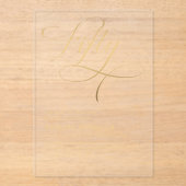 Elegant script Vijftig zwart goud 50ste verjaardag Acryl Uitnodigingen (Voorkant)