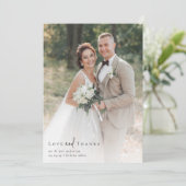 Elegant Script Volledige foto bruiloft Bedankkaart (Staand voorkant)