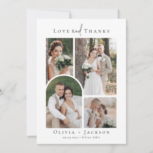 Elegant Script Volledige foto bruiloft Bedankkaart (Voorkant)