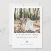 Elegant Script Volledige foto bruiloft Bedankkaart (Achterkant)