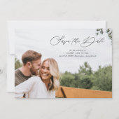 Elegant script volledige foto horizontaal save the date (Voorkant)