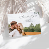 Elegant script volledige foto horizontaal save the date