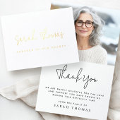 Elegant script voor altijd in ons hart begrafenisf folie kaarten