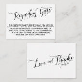 Elegant script voor cadeaus voor bruiloft informatiekaartje (Voorkant / Achterkant)
