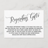 Elegant script voor cadeaus voor bruiloft informatiekaartje (Voorkant)