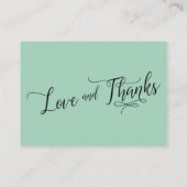 Elegant script voor Huwelijkscadeaus Light Green Informatiekaartje (Achterkant)