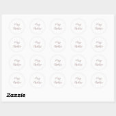 Elegant-script voor prettige kerst ronde sticker (Vel)