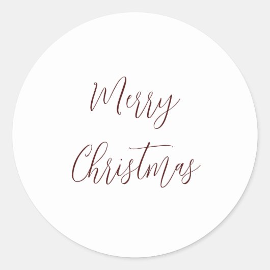Elegant-script voor prettige kerst ronde sticker (Voorkant)