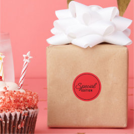 Elegant script voor speciale editie ronde sticker