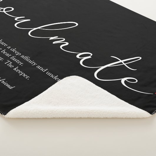 Elegant script voor zielsverwanten Liefde Hart Def Sherpa Deken (3/4)